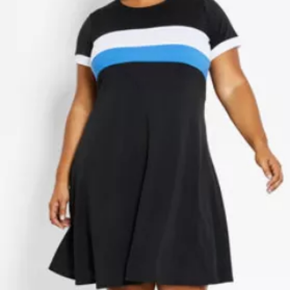 Colorblock Sweatshirt Midi Dress
